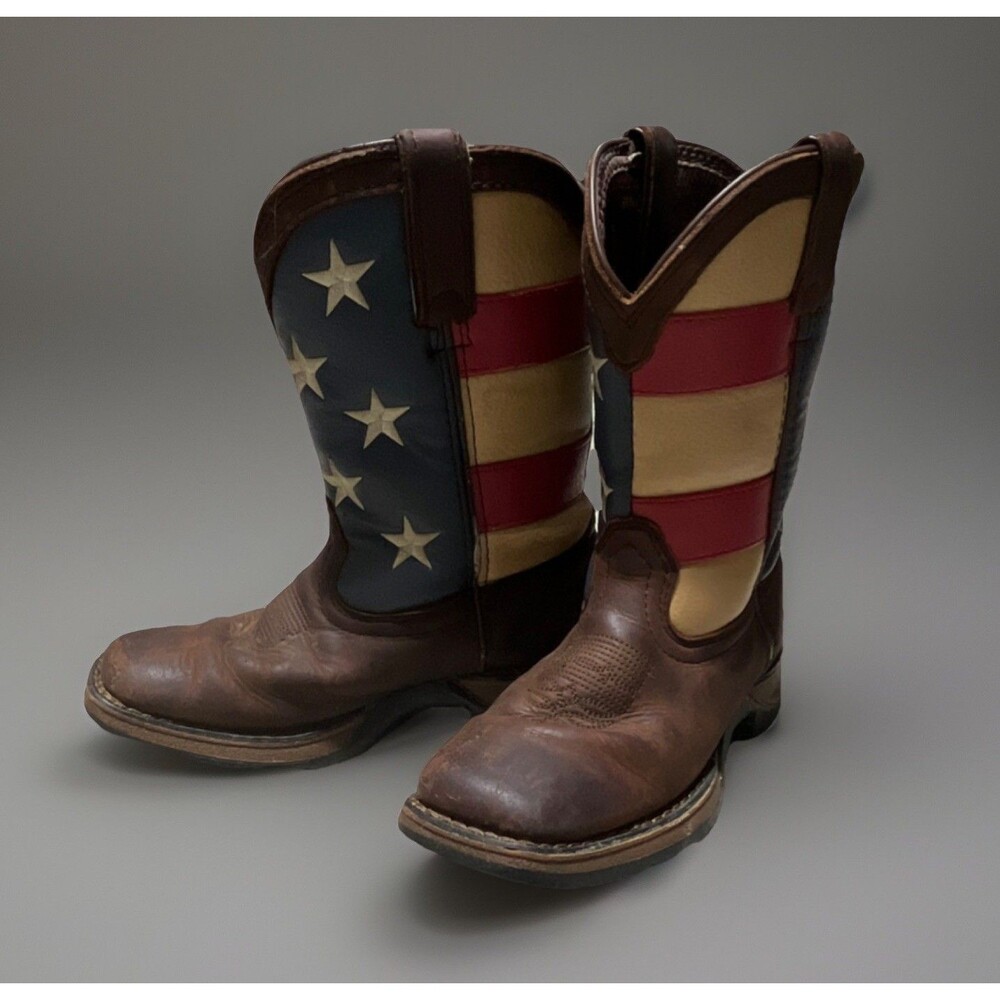 Durango Kids Western Flag Boot Brown/Blue/Red/Beige US 12.5M EU 30M